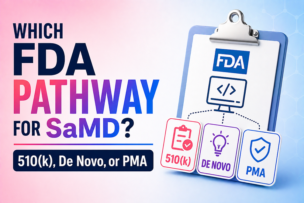 Which FDA Pathway for SaMD? 510(k), De Novo, or PMA - Complete Medical  Device Guide